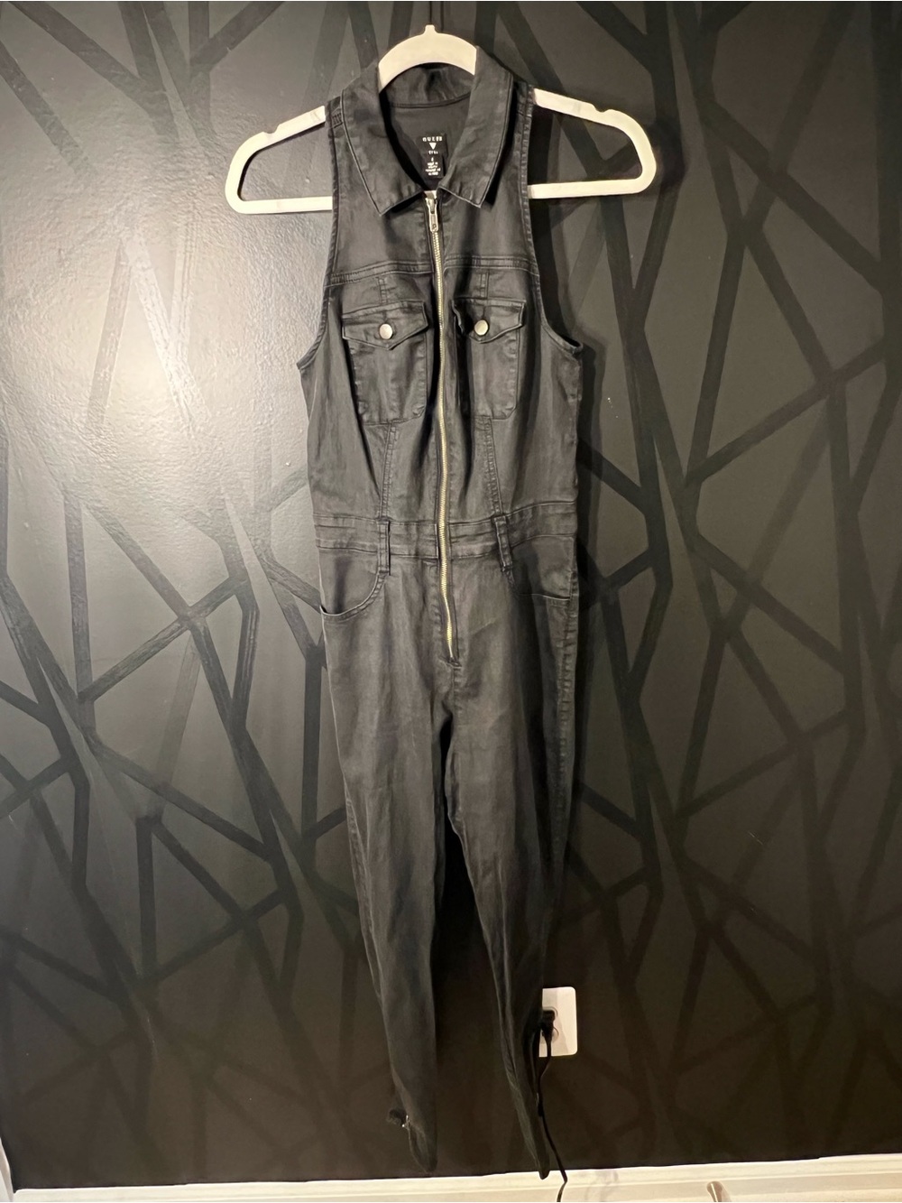 Guess Y2K Black Denim Utility Jumpsuit - Picture 2 of 7